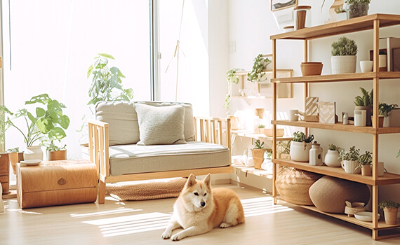 空気中の臭いや煙を浄化ペットのいるお部屋に